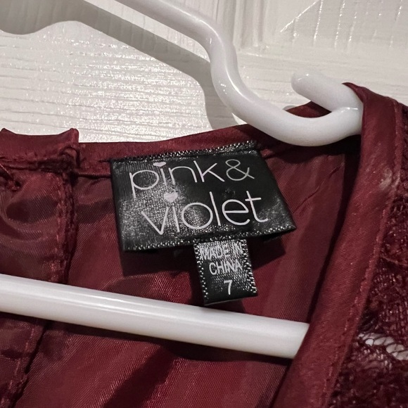 ❄️ Pink & Violet - Girls Lace Dress - Picture 4 of 7